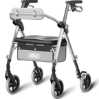 Vocic Z11 Rollator Walker with Seat and Backrest Foldable All Terrain Mobility Aid for Seniors Lightweight Adjustable Height 172kg Capacity