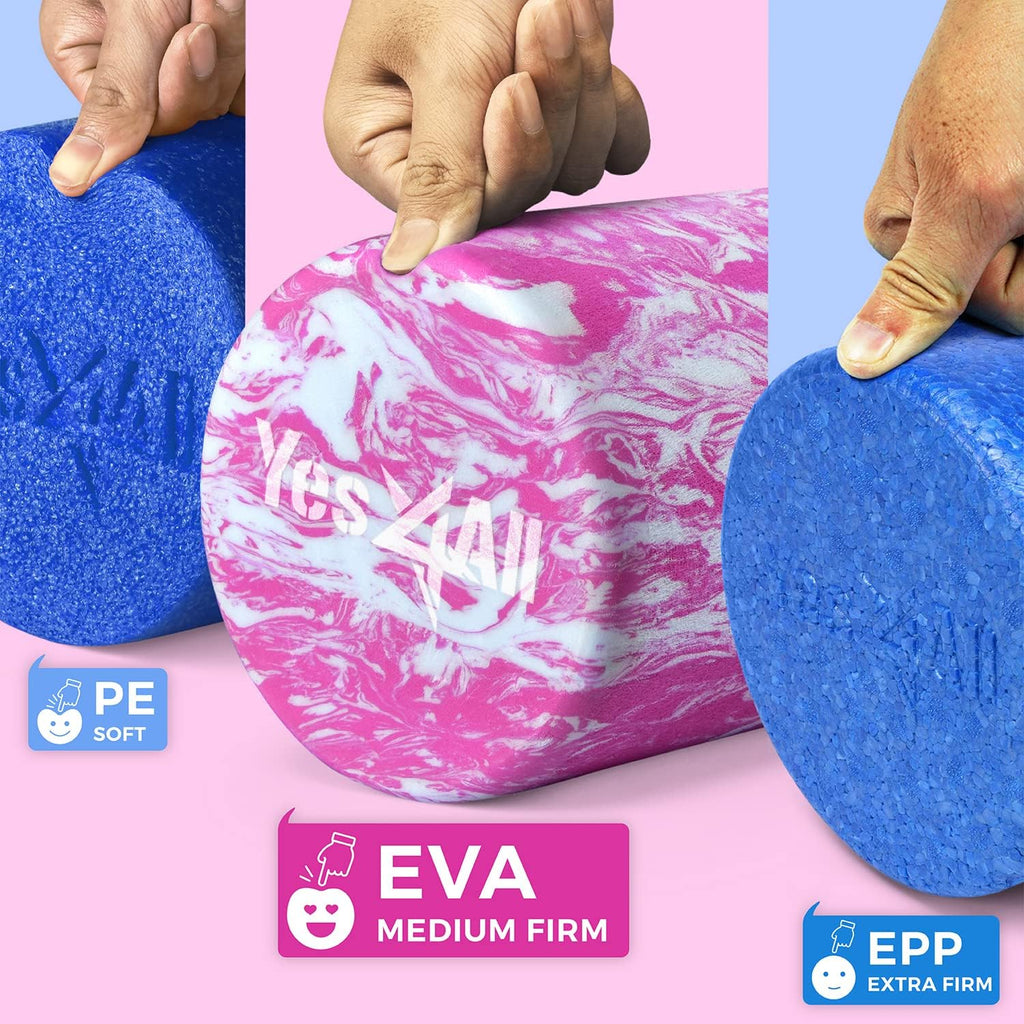 Yes4All EVA Foam Roller 18 Inch Unicorn Marbled High Density Muscle Massager for Deep Tissue Physical Therapy and Exercise Recovery - Damaged Box