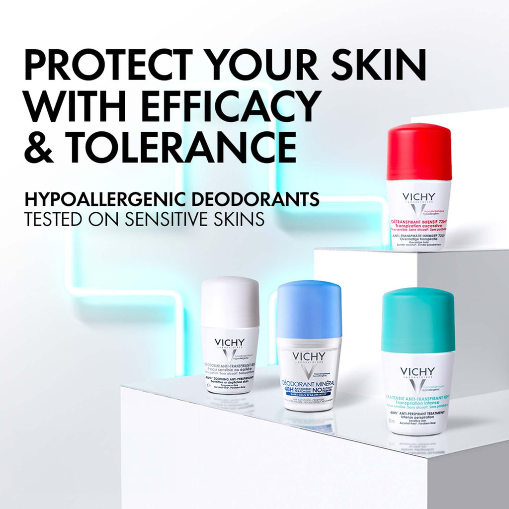 Vichy 24H Dry Touch Roll-On Deodorant for Sensitive Skin 50ml