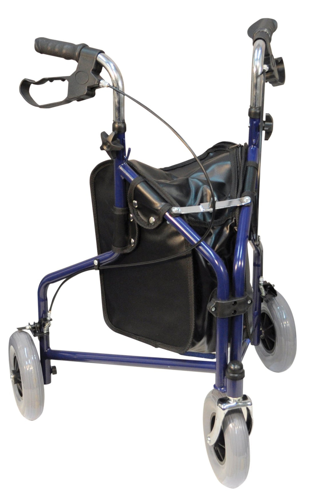 Aidapt 3 Wheeled Tri Walker Lightweight Folding Mobility Aid Rollator with Storage Bag and Lockable Brakes Blue VP174B - Very Good