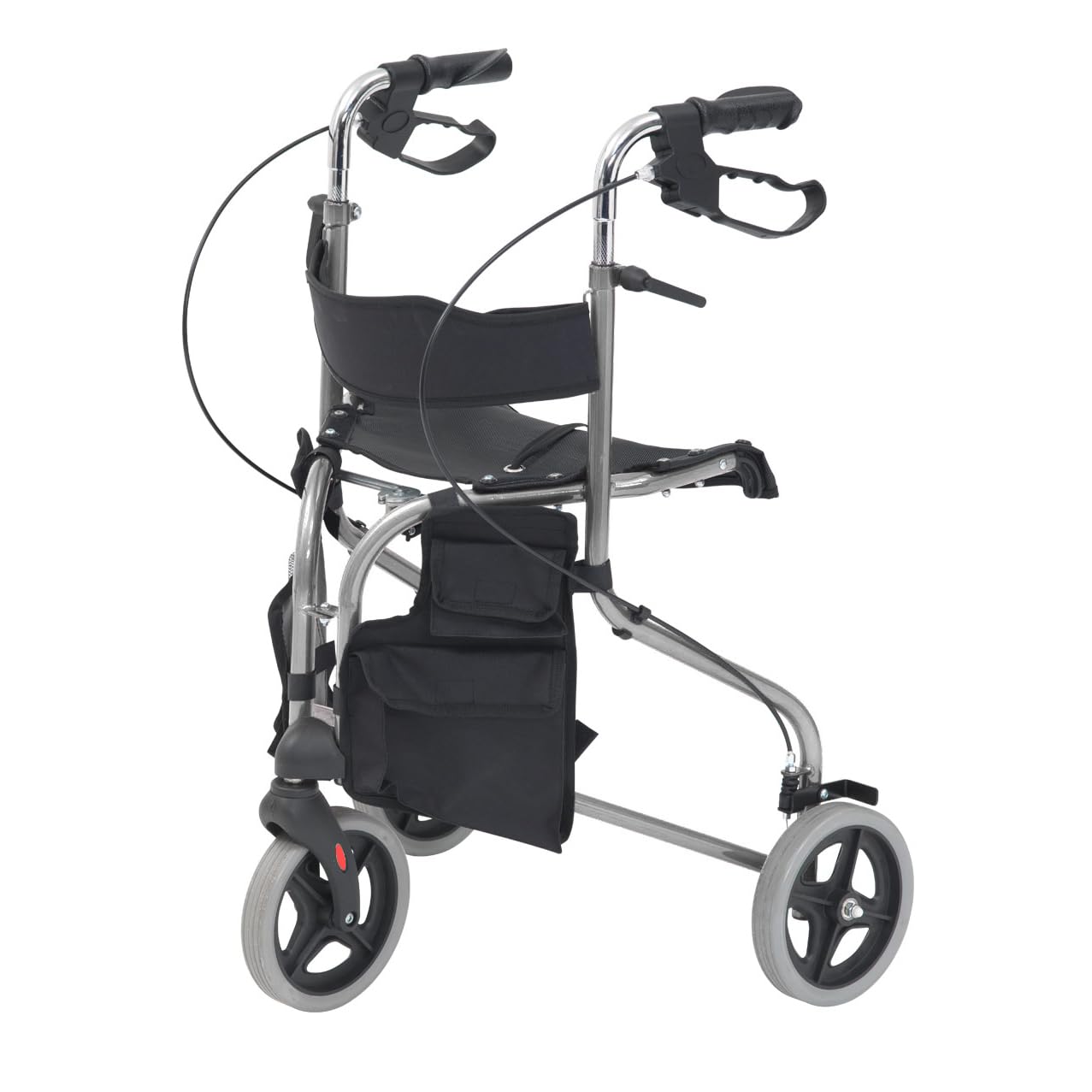 Aidapt 3 Wheeled Tri Walker Lightweight Folding Mobility Aid Rollator with Storage Bag and Lockable Brakes Blue VP174B - Very Good