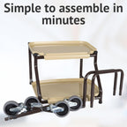 Homecraft Height Adjustable Mobility Trolley - Indoor Walking Aid With Wheels And Trays - Rolling Walker For Elderly And Disabled - Cream - Damaged Box