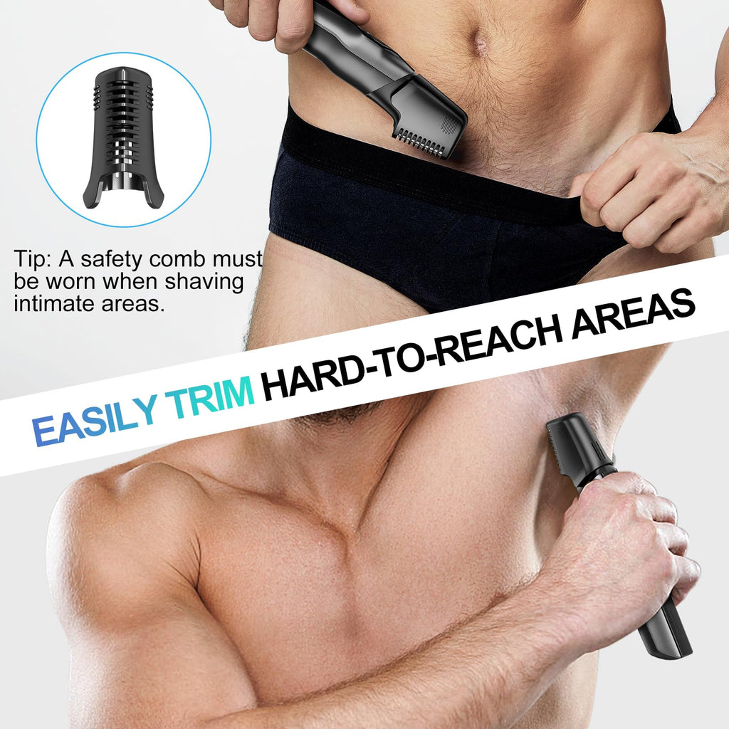 Kensen 4-in-1 Body Hair Trimmer and Beard Shaver for Men, Waterproof Cordless Pubic Grooming Kit, Dual Speed Rechargeable Electric Shaver - Like New