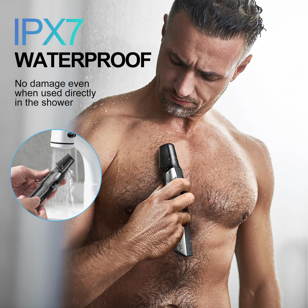 Kensen 4-in-1 Body Hair Trimmer and Beard Shaver for Men, Waterproof Cordless Pubic Grooming Kit, Dual Speed Rechargeable Electric Shaver - Like New