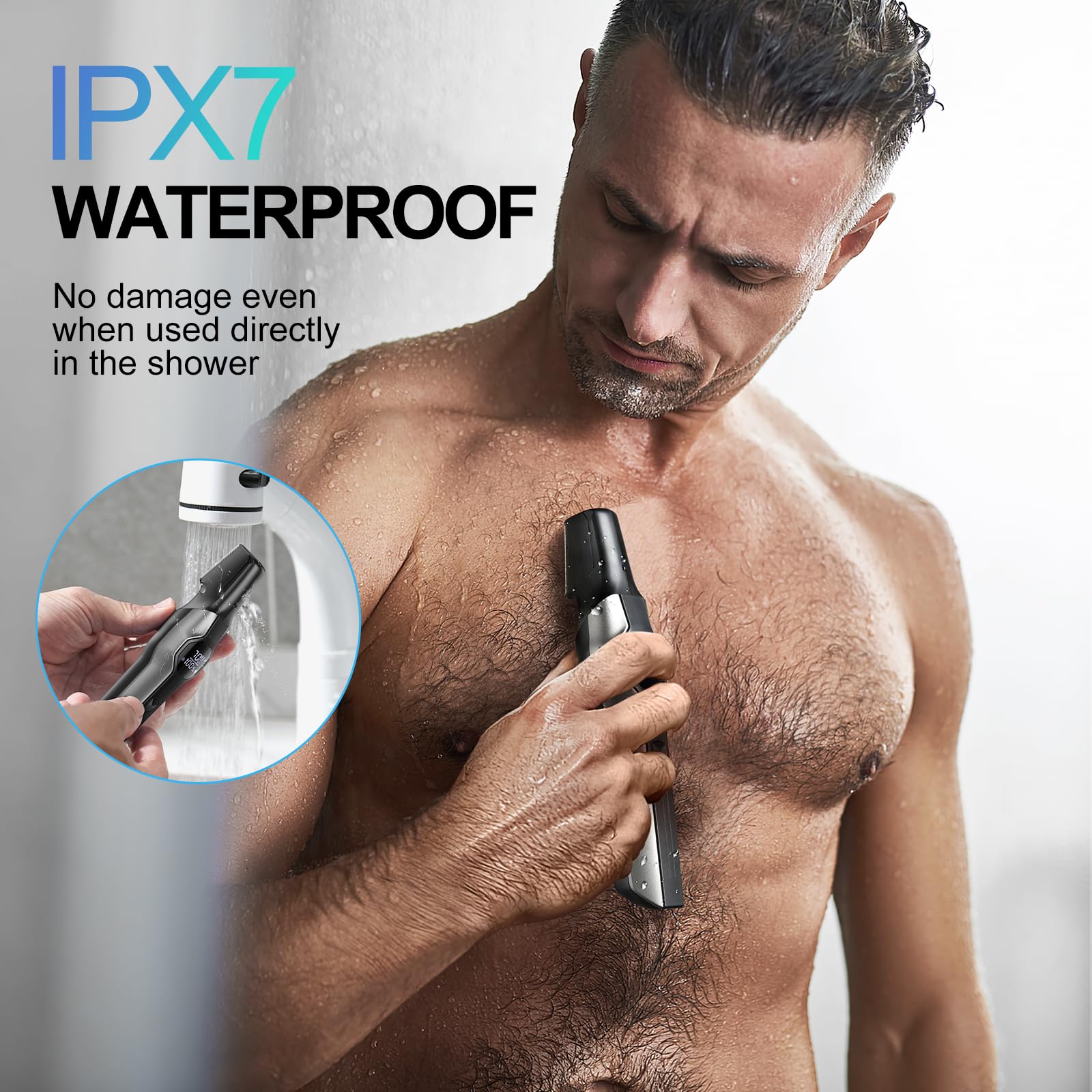 Kensen 4-in-1 Body Hair Trimmer and Beard Shaver for Men, Waterproof Cordless Pubic Grooming Kit, Dual Speed Rechargeable Electric Shaver - Like New