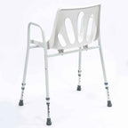NRS Healthcare Shower Chair with Arms P01560 - Height Adjustable Bath Seat Stool with Backrest for Elderly and Disabled - White and Silver - Very Good