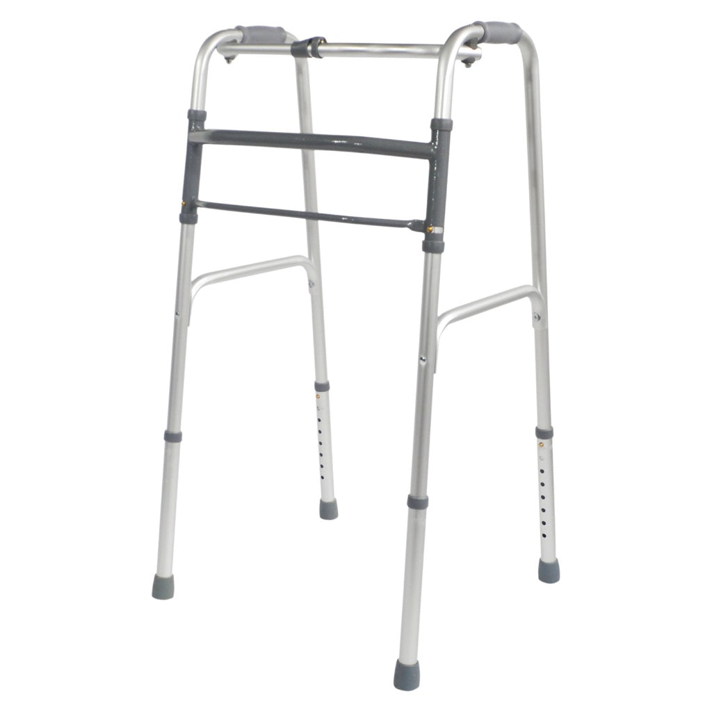 Aidapt Folding Walking Frame Adjustable Height Lightweight Aluminium Mobility Aid with Fast Fold Mechanism and Anti Slip Rubber Feet - Damaged Box
