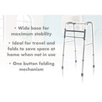 Aidapt Folding Walking Frame Adjustable Height Lightweight Aluminium Mobility Aid with Fast Fold Mechanism and Anti Slip Rubber Feet - Damaged Box