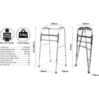 Aidapt Folding Walking Frame Adjustable Height Lightweight Aluminium Mobility Aid with Fast Fold Mechanism and Anti Slip Rubber Feet - Damaged Box