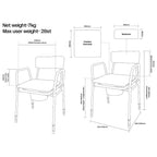 Aidapt Bedside Commode Chair Height Adjustable Portable Toilet with Padded Back and 5 Litre Pail for Elderly and Mobility Support - Brown - Very Good