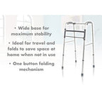 Aidapt Folding Walking Frame Adjustable Height Lightweight Aluminium Mobility Aid with Fast Fold Mechanism and Anti Slip Rubber Feet - Damaged Box