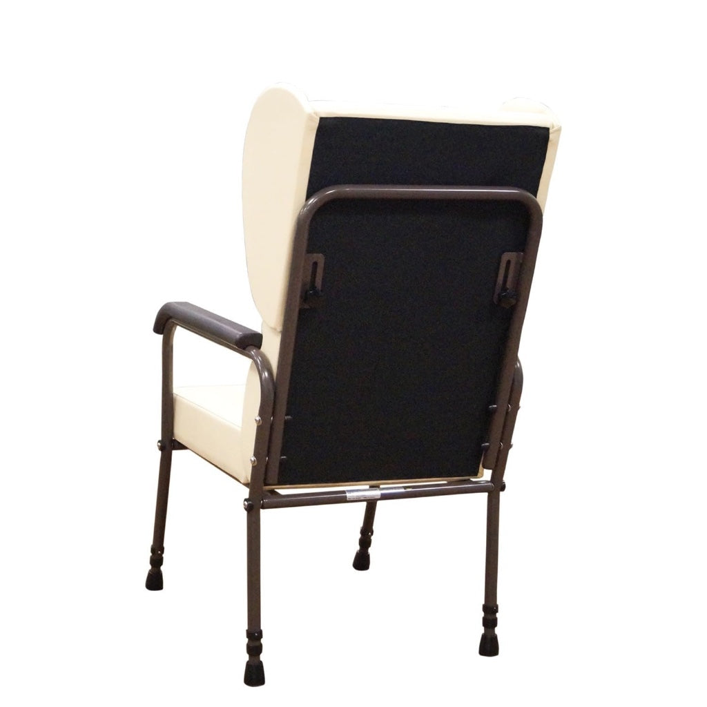 Aidapt Chesterfield Orthopaedic High Back Chair Adjustable Height Mobility Armchair Easy Clean Blue Vinyl Seat for Elderly and Disabled - Damaged Box
