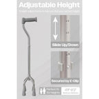 Aidapt Small Base Quad Cane Walking Stick Height Adjustable Tetrapod with 4 Feet and Non-Slip Rubber Ferrules 71.5-96.5cm Range - Very Good