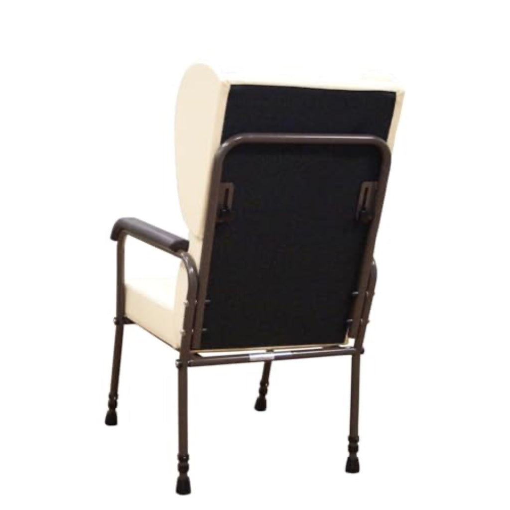 Aidapt Chesterfield Orthopaedic High Back Chair Adjustable Height Mobility Armchair Easy Clean Blue Vinyl Seat for Elderly and Disabled - Damaged Box