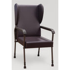 Aidapt Chesterfield Orthopaedic High Back Chair Adjustable Height Mobility Armchair Easy Clean Blue Vinyl Seat for Elderly and Disabled - Damaged Box
