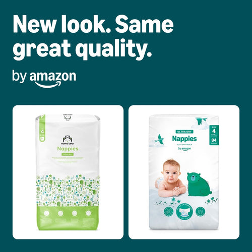Amazon Ultra Dry Nappies Size 4 8-14kg Bulk Pack 168 Count Baby Diapers with Absorption Channels 2 x 84 Pack