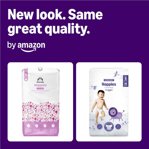 Amazon Mama Bear Ultra Dry Nappies Size 5 10-16kg Baby Diapers with Absorption Channels Bulk Buy 152 Pack 2 x 76 Count - Like New
