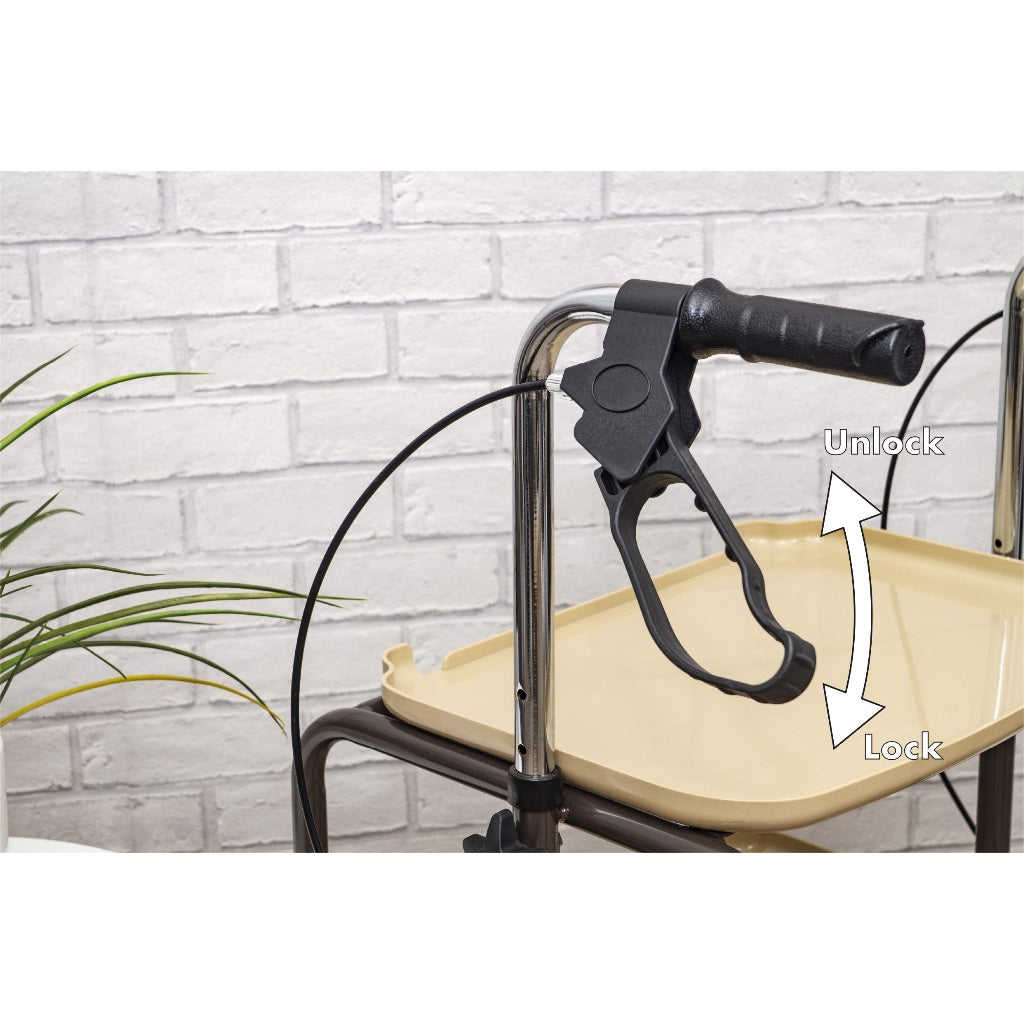 Aidapt VR164B Strolley Trolley Height Adjustable Mobility Aid with Brakes and Removable Trays for Kitchen Meal and Drink Transfer - Damaged Box