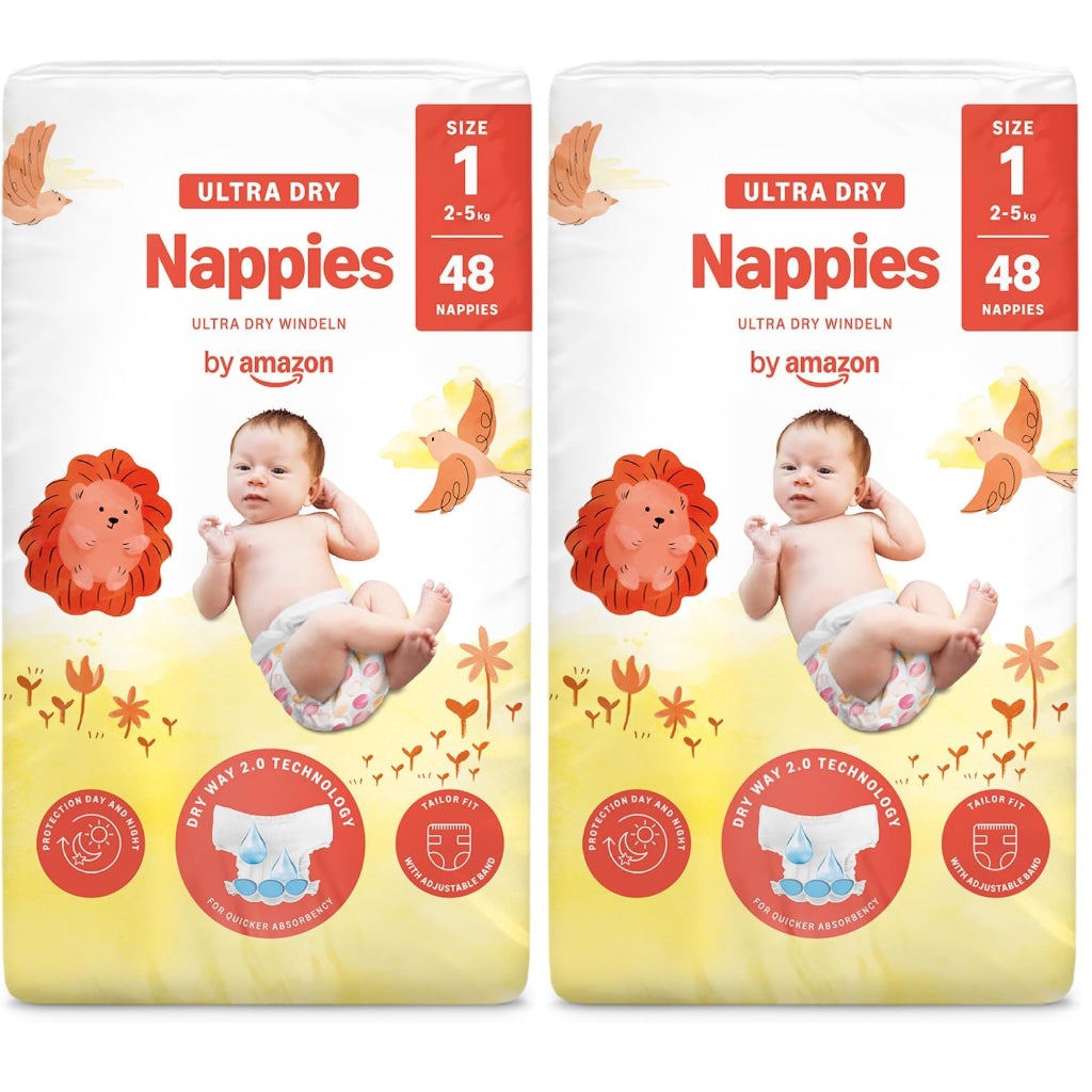 Amazon Mama Bear Ultra Dry Nappies Size 5 10-16kg Baby Diapers with Absorption Channels Bulk Buy 152 Pack 2 x 76 Count - Like New