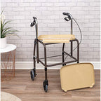 Aidapt VR164B Strolley Trolley Height Adjustable Mobility Aid with Brakes and Removable Trays for Kitchen Meal and Drink Transfer - Damaged Box
