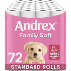 Andrex Family Soft Toilet Roll 72 Pack 2-Ply Fragrance Free Bulk Buy Toilet Paper FSC Certified White Bathroom Tissue Rolls - Damaged Box