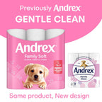 Andrex Family Soft Toilet Roll 72 Pack 2-Ply Fragrance Free Bulk Buy Toilet Paper FSC Certified White Bathroom Tissue Rolls - Damaged Box