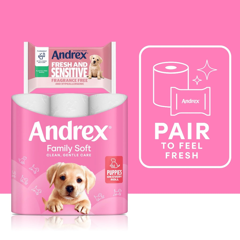 Andrex Family Soft Toilet Roll 72 Pack 2-Ply Fragrance Free Bulk Buy Toilet Paper FSC Certified White Bathroom Tissue Rolls - Damaged Box