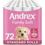Andrex Family Soft Toilet Roll 72 Pack 2-Ply Fragrance Free Bulk Buy Toilet Paper FSC Certified White Bathroom Tissue Rolls - Damaged Box