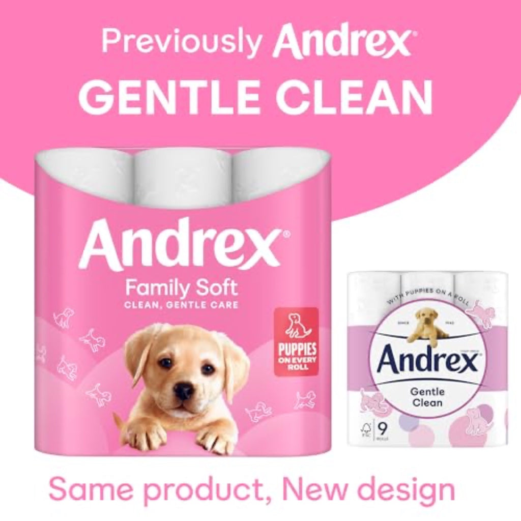 Andrex Family Soft Toilet Roll 72 Pack 2-Ply Fragrance Free Bulk Buy Toilet Paper FSC Certified White Bathroom Tissue Rolls - Damaged Box