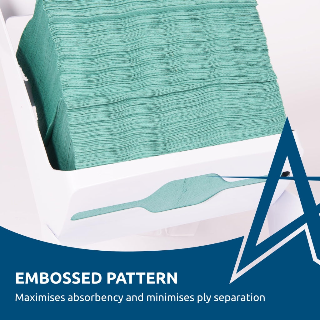 Andarta 1-Ply Green V-Fold Hand Towels Bulk Pack of 5000 Disposable Paper Towels for Interfold Dispensers 20 Packs of 250 Sheets - Damaged Box