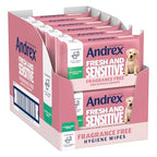 Andrex Fresh and Sensitive Hygiene Wipes 12 Pack - Flushable Moist Toilet Tissue - Hypoallergenic Fragrance Free Wet Wipes - 360 Sheets