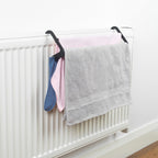 Beldray Over Radiator Airer Pack of 2 Extendable Clothes Drying Racks with Sock Clips White and Grey 46cm Laundry Rail for Towels and Linen - Damaged Box