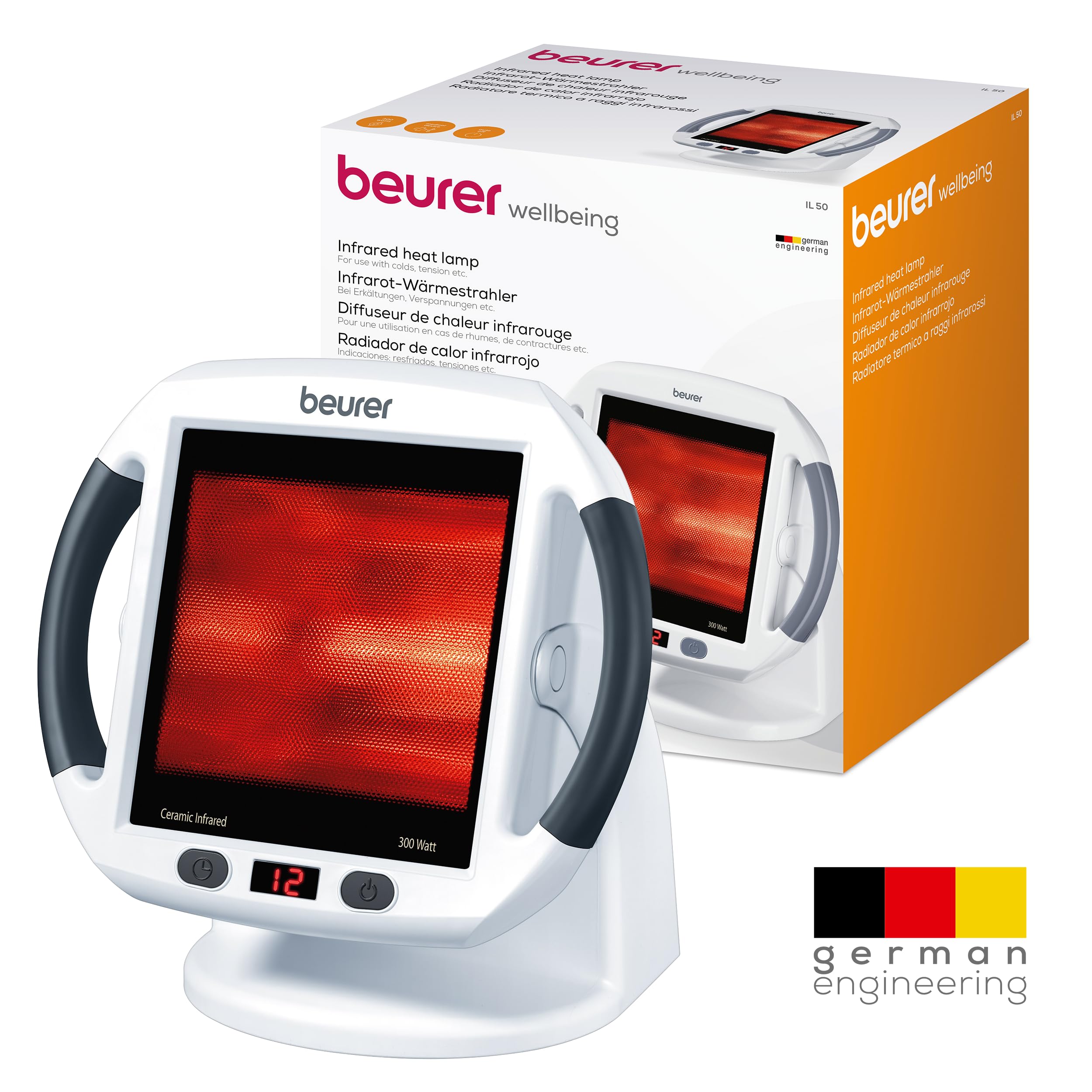 Beurer IL50 Infrared Heat Lamp 300W Medical Device for Muscle Pain Relief and Cold Treatment with UV Blocker and Adjustable Timer - Very Good