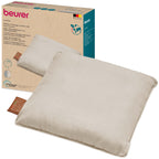 Beurer MG 139 Massage Pillow with Heat Function Wireless Shiatsu Cushion 40 x 40 cm Recycled Material Machine Washable Cover Beige - Like New