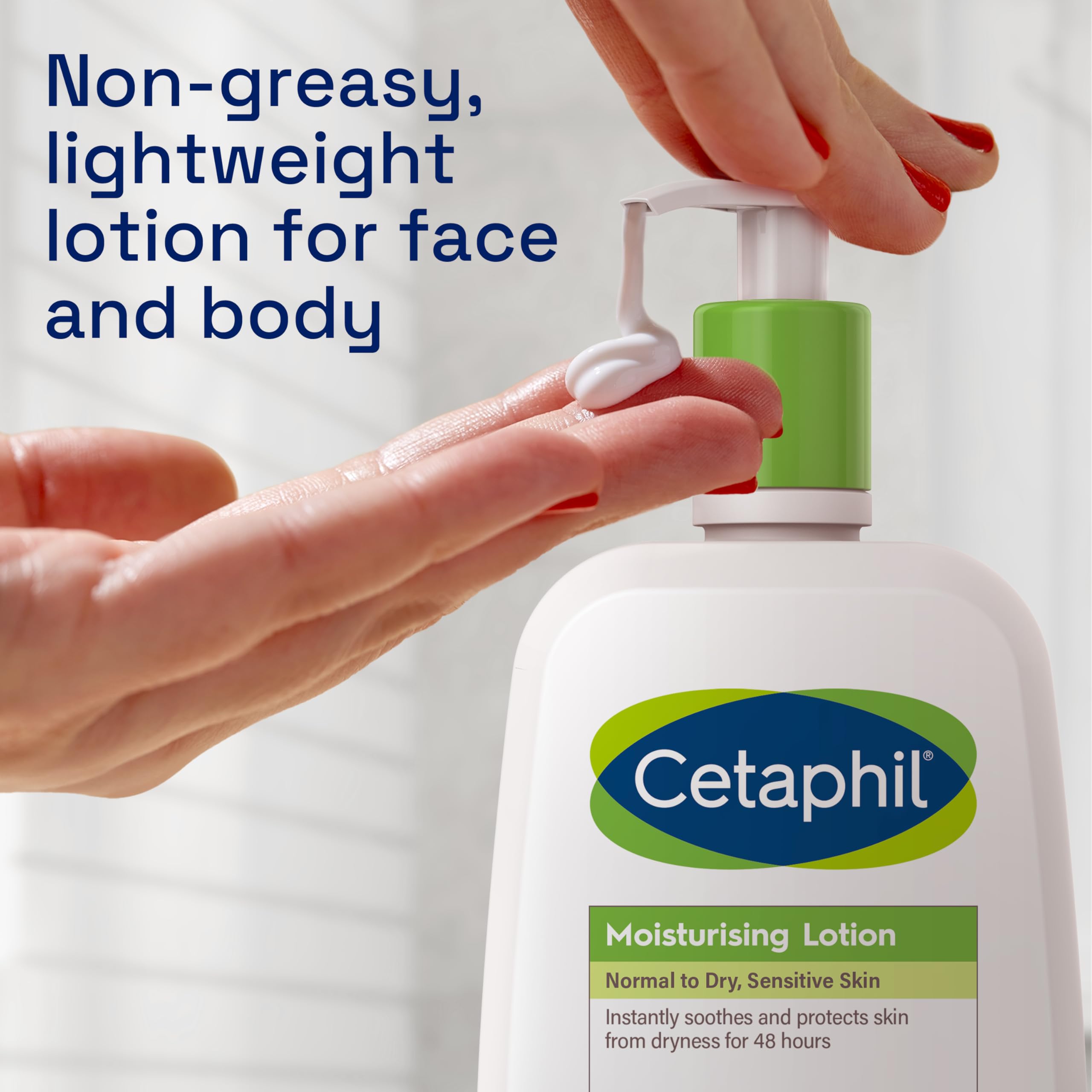 Cetaphil Face & Body Moisturiser, 473ml, Moisturising Lotion For Normal To Dry, Sensitive Skin, With Niacinamide & Vitamin E, Packaging May Vary - BBE 05/2028