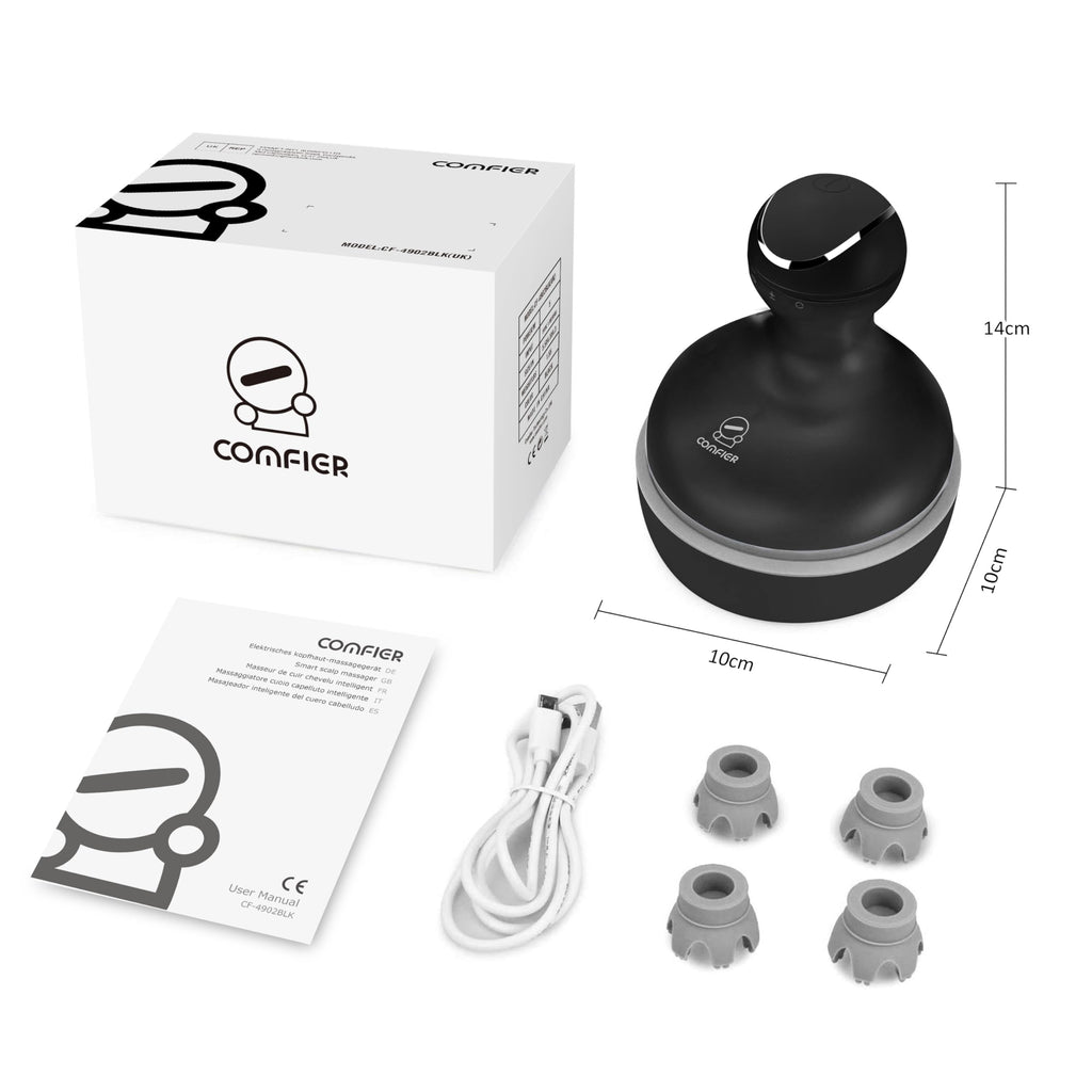 Comfier Electric Scalp Massager Waterproof Handheld Head Scratcher for Hair Growth Stress Relief and Portable Pet Massage Device White - Like New