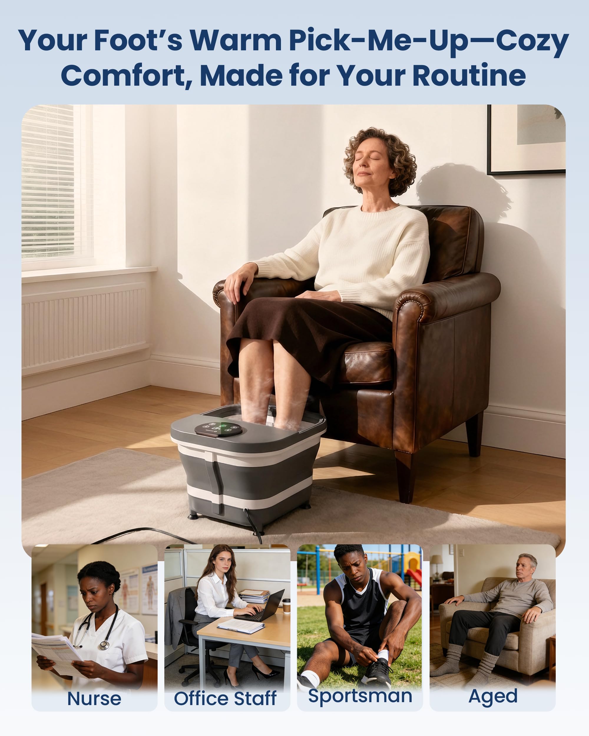 Comfier Electric Foot Spa Massager with Heat and Automatic Rolling Massage 180 Degree Water Spray LED Display Pedicure Bath Tub Home Spa - Like New