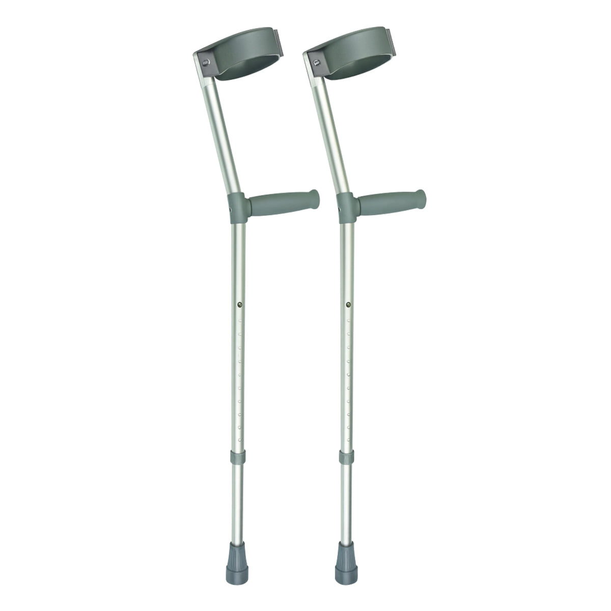 Double Adjustable Crutches Comfort Grip Handles Lightweight Aluminium Mobility Aid Height Adjustable 66cm 94cm 1 Pair Very Good