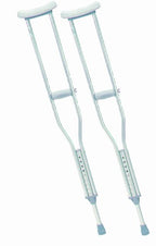 Drive Devilbiss Aluminium Underarm Crutches Adult Size 114cm to 134cm Adjustable Height Lightweight Walking Aids Pair - Like New