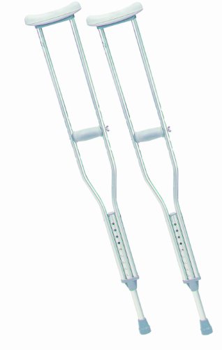 Drive Devilbiss Aluminium Underarm Crutches Adult Size 114cm to 134cm Adjustable Height Lightweight Walking Aids Pair - Like New