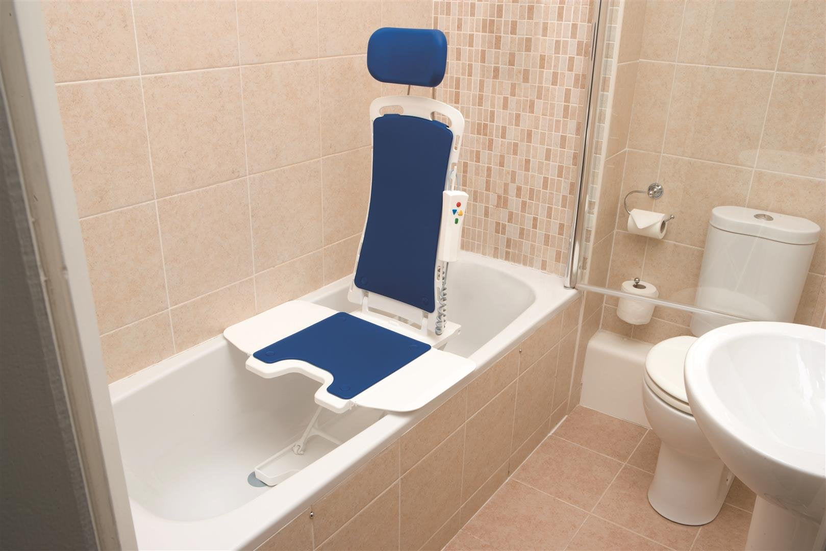 Drive DeVilbiss Bellavita Lightweight Reclining Bath Lift with White Covers Ergonomic Electric Bathtub Seat for Elderly and Disabled - Very Good