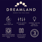Dreamland Cosy Dreamer Electric Underblanket King Size Italian Cotton Heated Mattress Protector with Intelliheat 6 Settings and Auto Shut