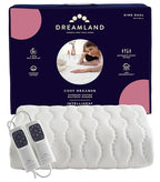 Dreamland Cosy Dreamer Electric Underblanket King Size Italian Cotton Heated Mattress Protector with Intelliheat 6 Settings and Auto Shut