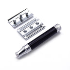 Edwin Jagger DE86 Classic Double Edge Safety Razor Imitation Ebony Black Handle Eco-Friendly Reusable Shaving Razor for Men and Women - Like New