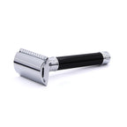 Edwin Jagger DE86 Classic Double Edge Safety Razor Imitation Ebony Black Handle Eco-Friendly Reusable Shaving Razor for Men and Women - Like New