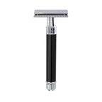 Edwin Jagger DE86 Classic Double Edge Safety Razor Imitation Ebony Black Handle Eco-Friendly Reusable Shaving Razor for Men and Women - Like New