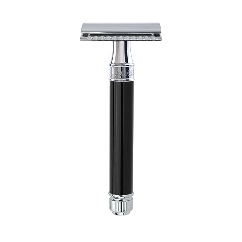 Edwin Jagger DE86 Classic Double Edge Safety Razor Imitation Ebony Black Handle Eco-Friendly Reusable Shaving Razor for Men and Women - Like New