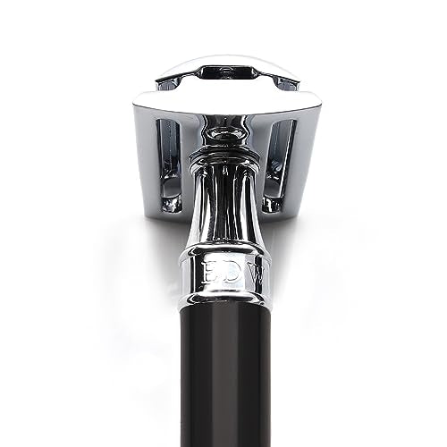 Edwin Jagger DE86 Classic Double Edge Safety Razor Imitation Ebony Black Handle Eco-Friendly Reusable Shaving Razor for Men and Women - Like New