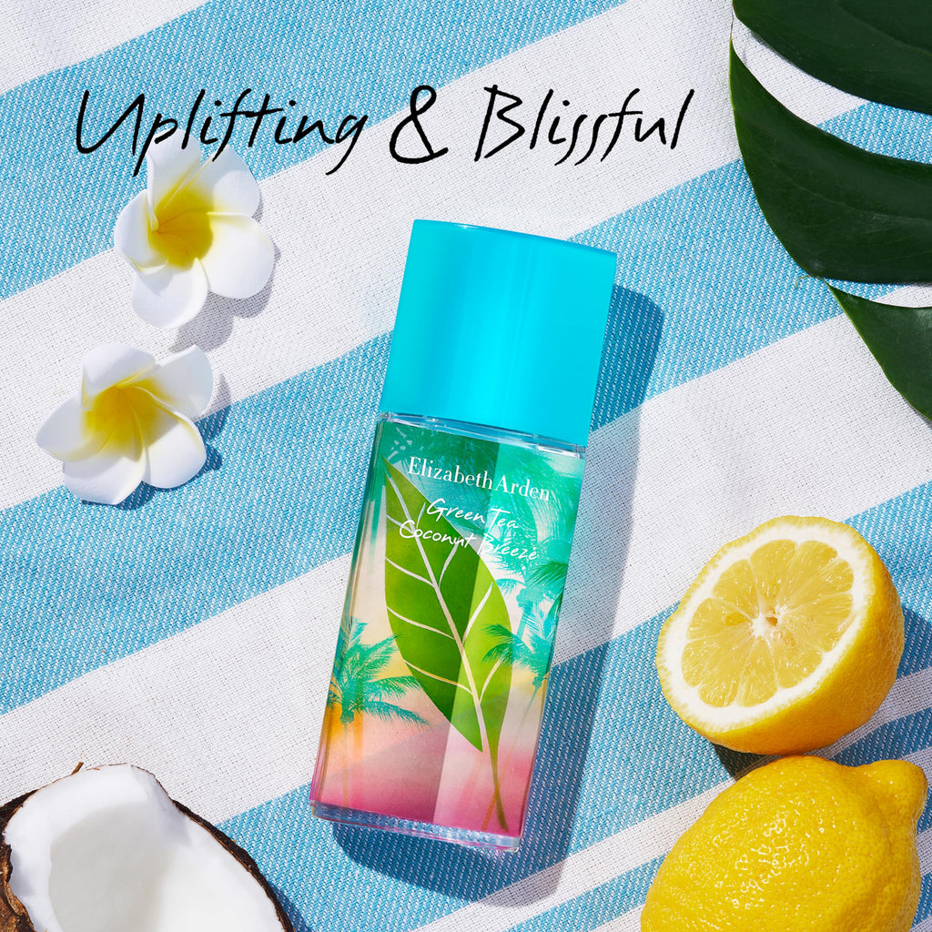 Elizabeth Arden Green Tea Coconut Breeze Eau de Toilette Spray (100ml) Citrus, Floral & Fruity Fragrance, Luxury Perfume for Women - Damaged Box