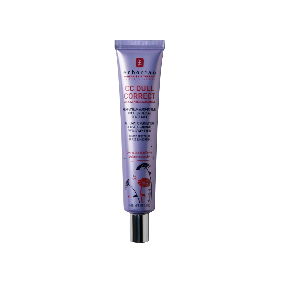 Erborian - CC Dull Correct - Automatic Complexion Perfecting Care - based on Centella Asiatica - Illuminating Radiance Booster, Unified Skin - Face Cream - Korean Product - 15ml